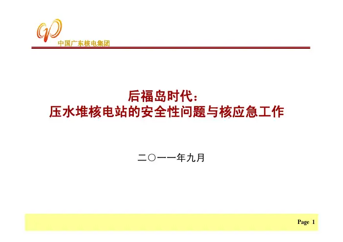 压水堆核电站的安全性问题与核应急工作(pdf 103页)