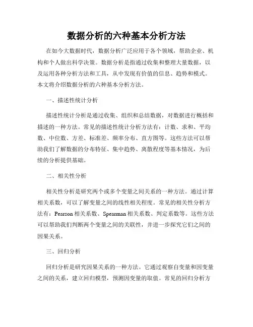数据分析的六种基本分析方法