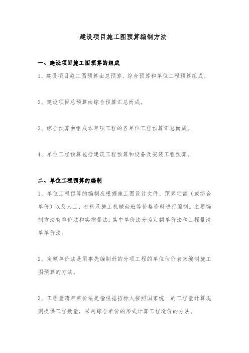 建设项目施工图预算编制方法