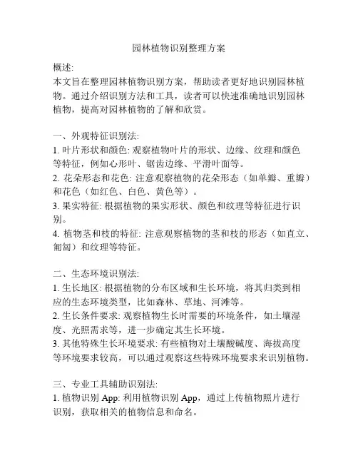 园林植物识别整理方案