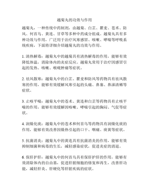 越菊丸的功效与作用