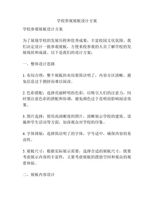学校参观展板设计方案