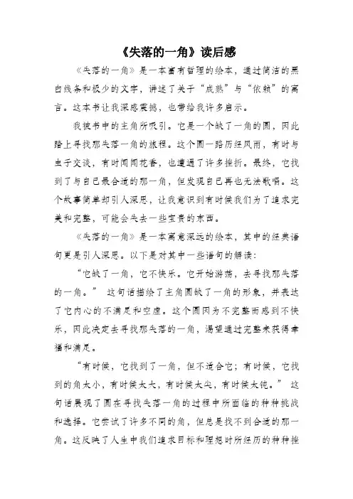 失落的一角读后感