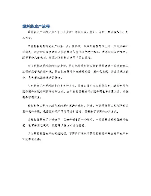 塑料袋生产流程
