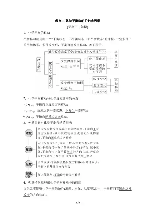 考点突破：化学平衡移动的影响因素