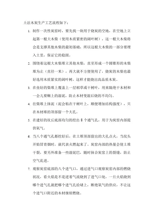 土法木炭生产工艺流程