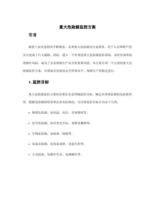重大危险源监控方案