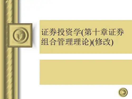 证券投资学(第十章证券组合管理理论)(修改)