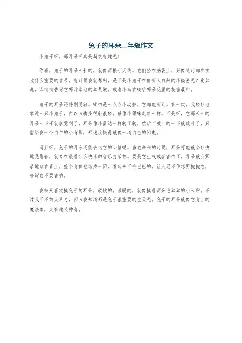 兔子的耳朵二年级作文