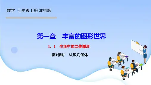 北师版七年级数学上册作业课件(BS) 第一章 丰富的图形世界 生活中的立体图形 第1课时 认识几何体