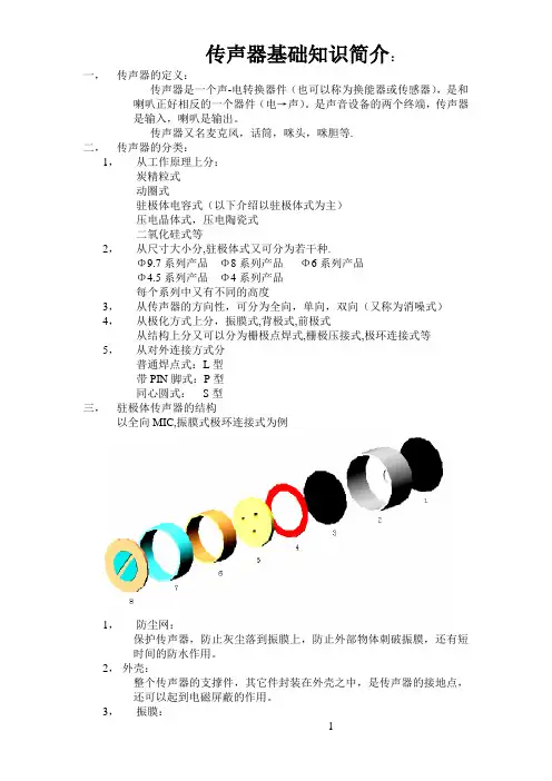 传声器 知识 简介