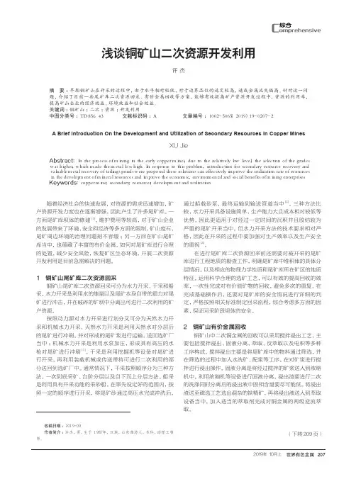 浅谈铜矿山二次资源开发利用