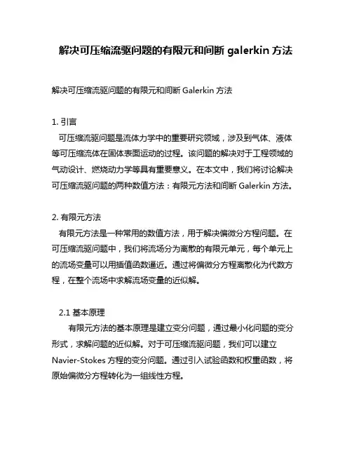 解决可压缩流驱问题的有限元和间断galerkin方法