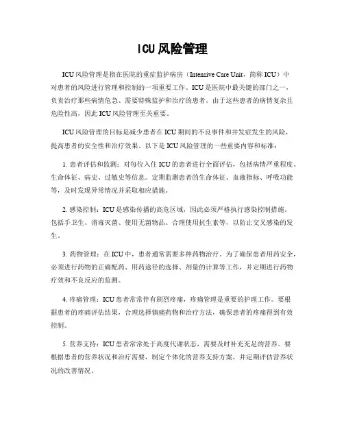 ICU风险管理