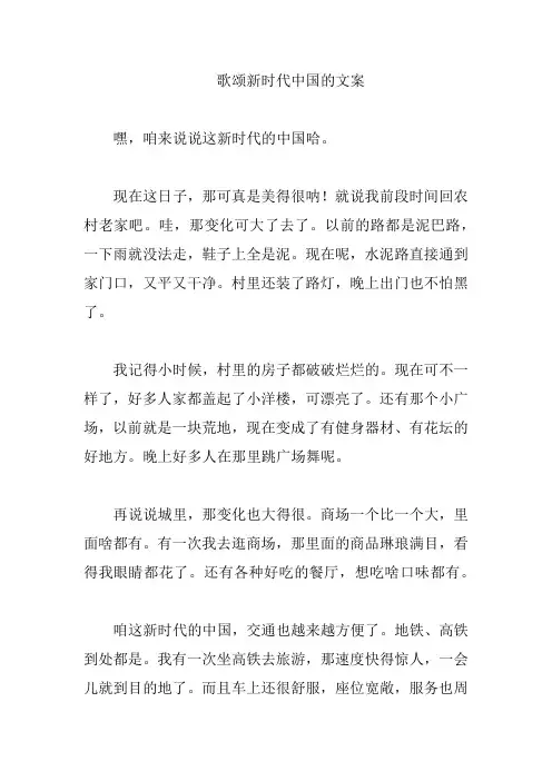 歌颂新时代中国的文案