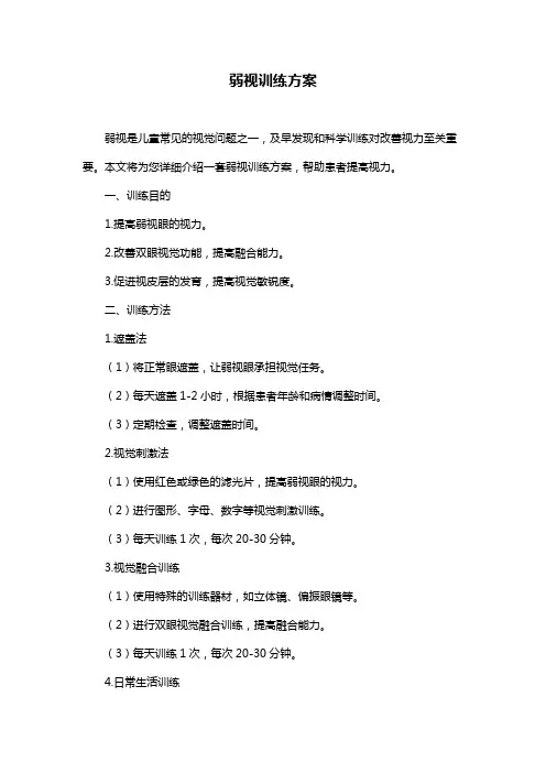 弱视训练方案
