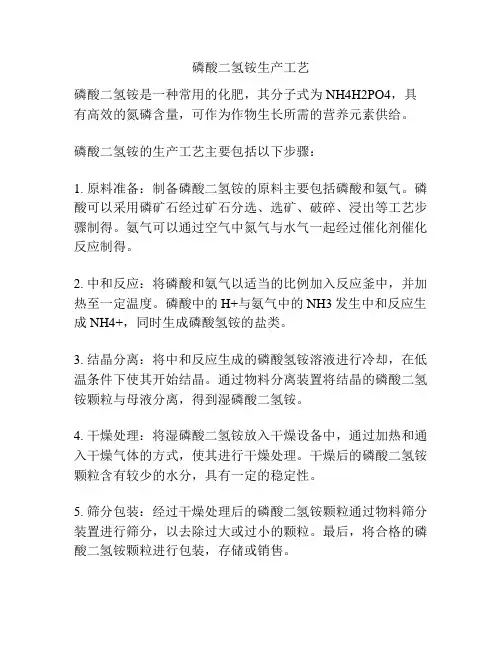 磷酸二氢铵生产工艺