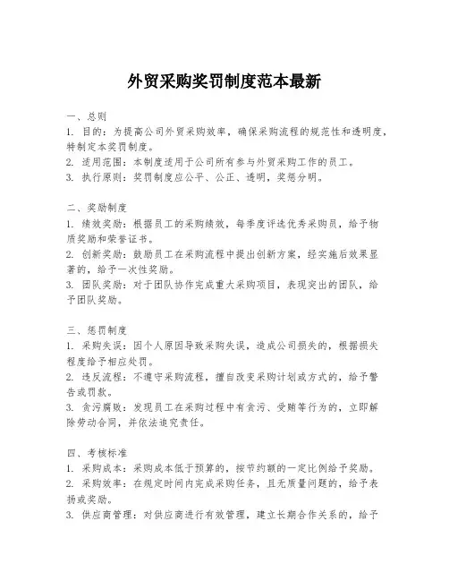 外贸采购奖罚制度范本最新