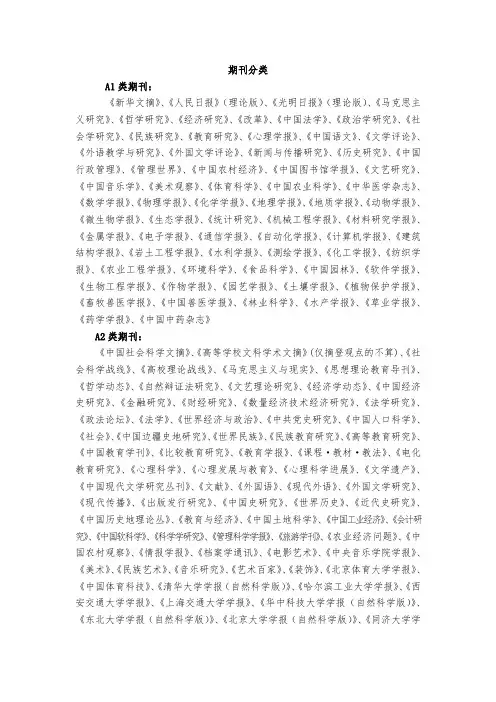 期刊分类