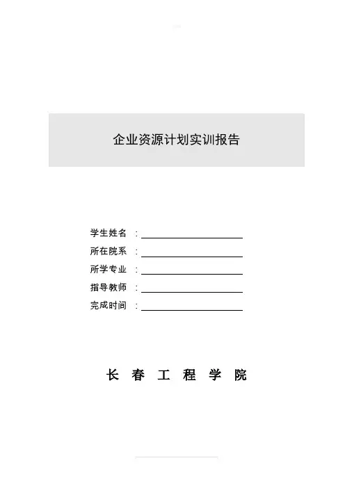 企业资源计划实训报告
