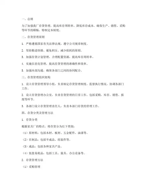 家具厂存货管理制度