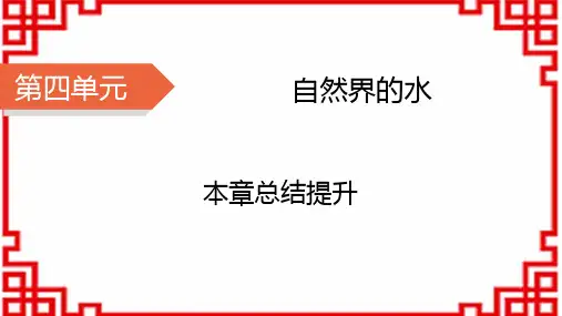人教版九年级上册化学课件 第4单元 自然界的水 本章总结提升4