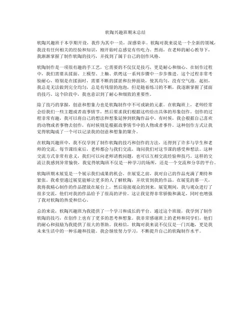 软陶兴趣班期末总结