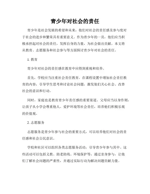 青少年对社会的责任