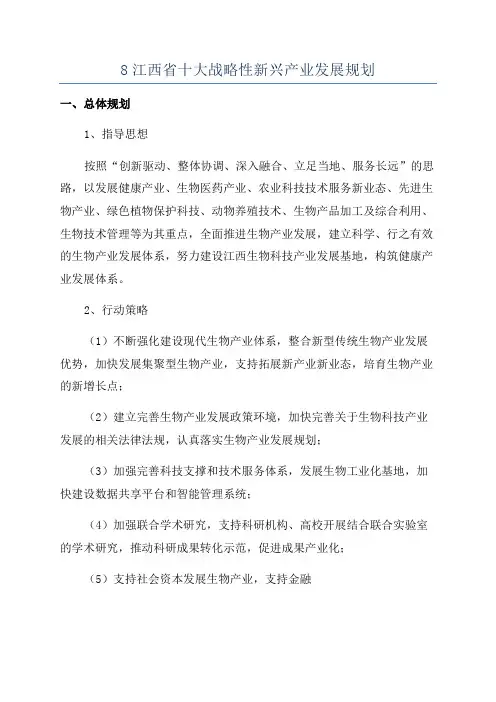 8江西省十大战略性新兴产业发展规划