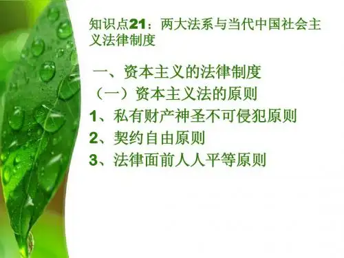 知识点21：两大法系与当代中国社会主义法律制度