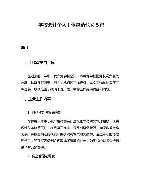 学校会计个人工作总结范文5篇