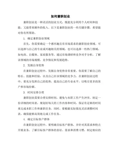 如何兼职创业
