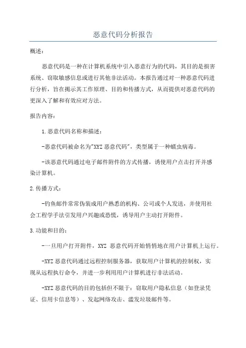 恶意代码分析报告