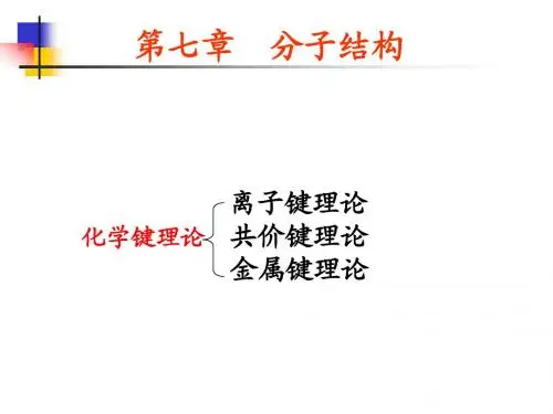 第七章  化学键理论概述