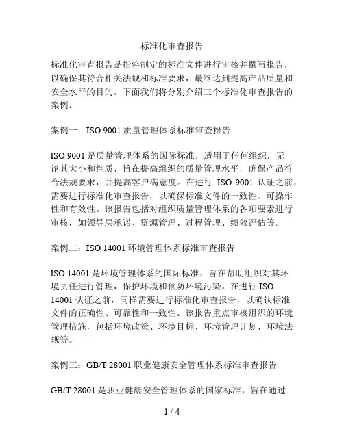 标准化审查报告