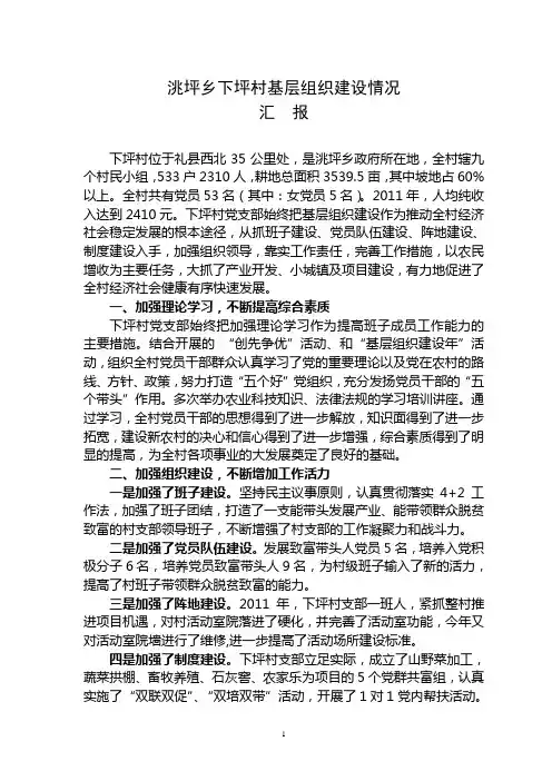 村级基层组织建设情况简介