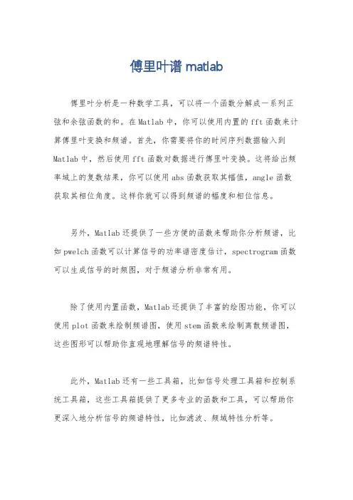 傅里叶谱 matlab