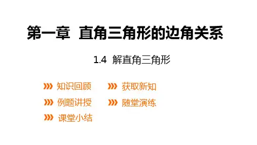 北师大版九年级数学下册：1.4解直角三角形课件