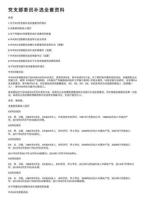 党支部委员补选全套资料