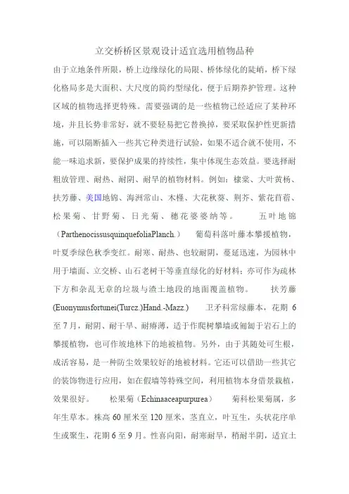 立交桥桥区景观设计适宜选用植物品种