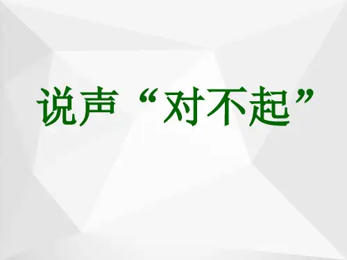 5.2 说声“对不起”PPT课件