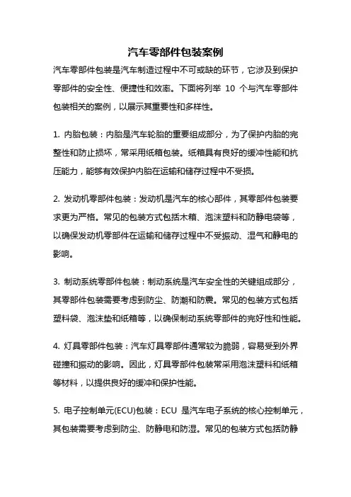 汽车零部件包装案例