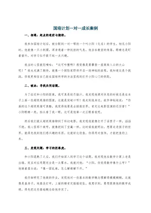 国培计划一对一成长案例