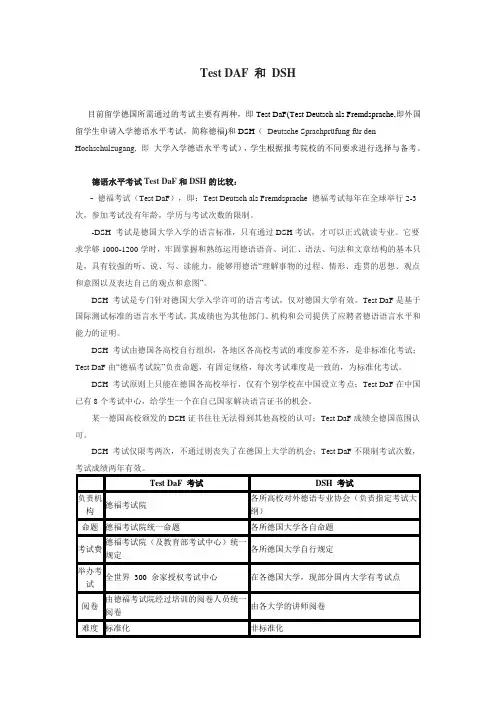 Test DAF与DSH的区别
