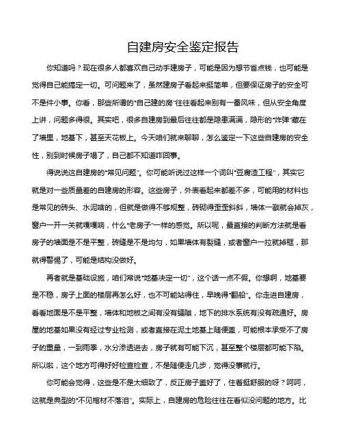 自建房安全鉴定报告