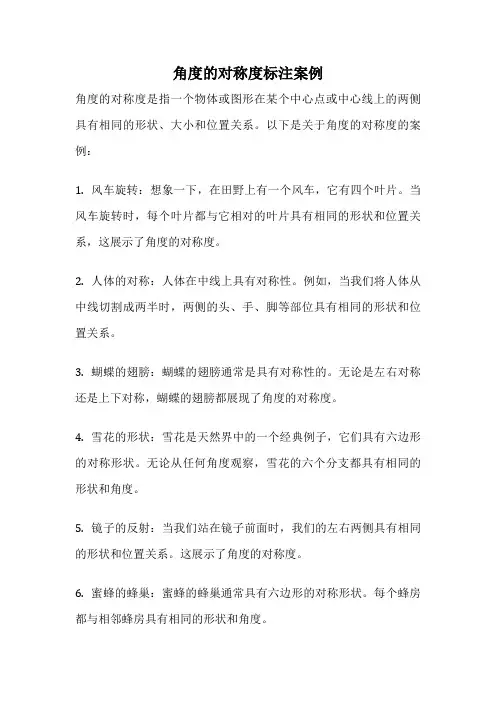 角度的对称度标注案例