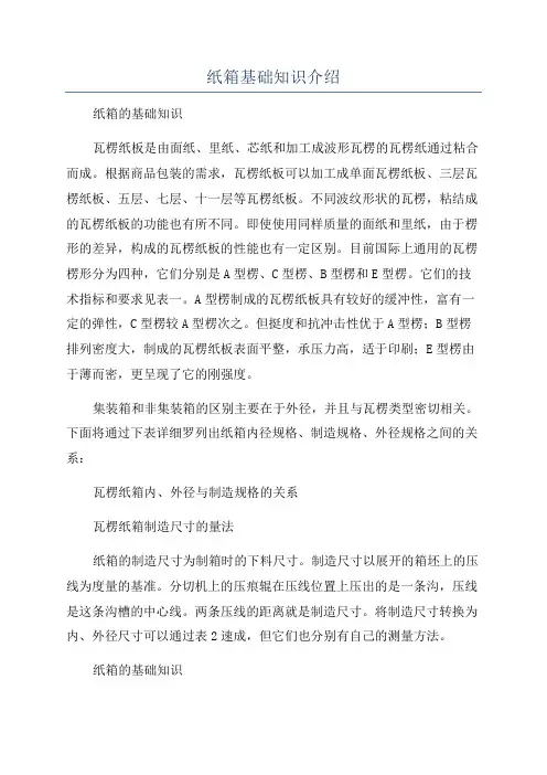 纸箱基础知识介绍