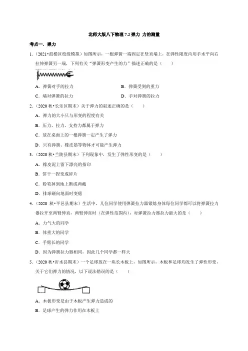 北师大版八年级物理下册考点专训7