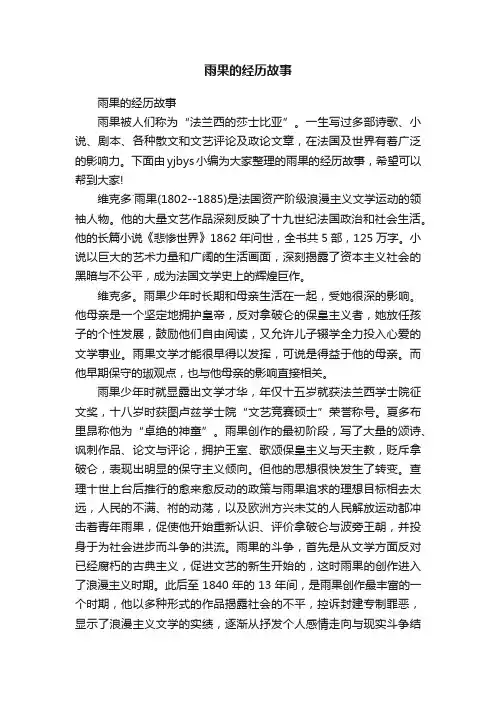雨果的经历故事