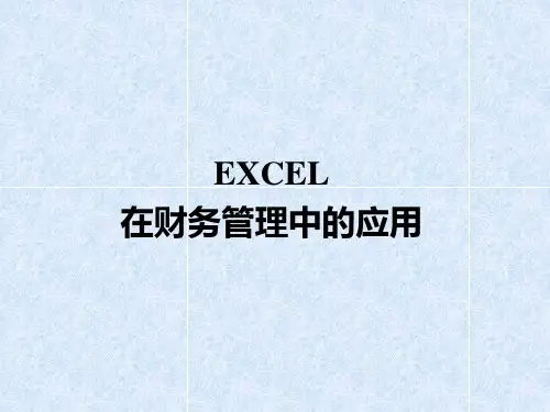 EXCEL在财务管理中的应用
